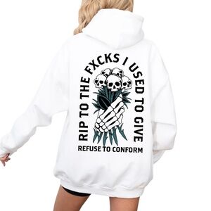 RIP TO THE FXCKS I USED TO GIVE ULTRA-HEAVY HOODIE | Medium | Refuse to Conform